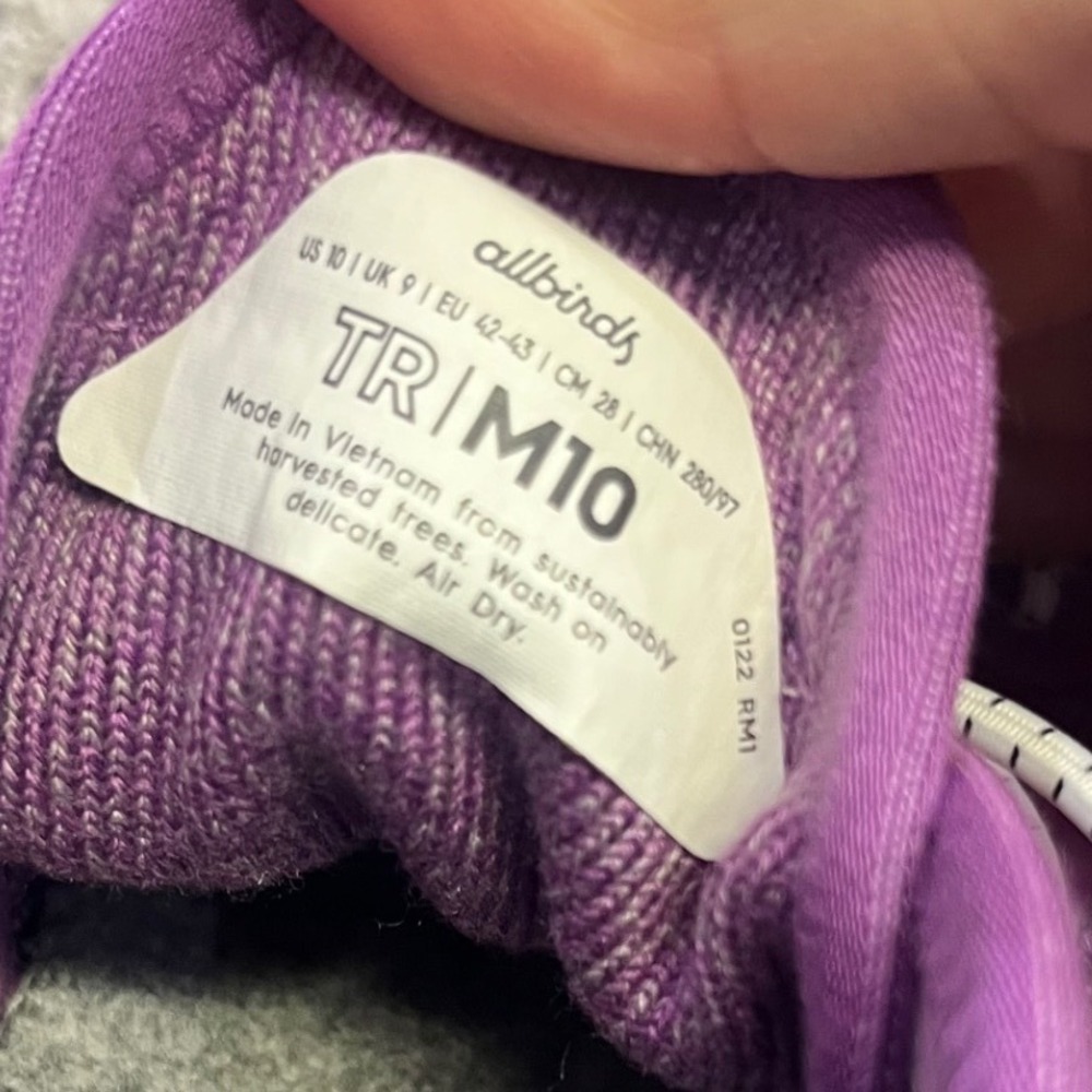 Allbirds Tree Runners Mens 10 Purple Sustainable Mesh Walking Shoes TR M10 - Picture 4 of 8